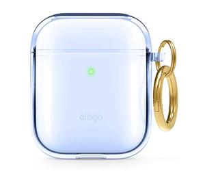 elago Clear Case - Funda Transparente Protectora Compatible con Apple AirPods 2 y 1 - Premium TPU, disminuye Amarillento, Anti-maquelaje, soporta Carga inalámbrica (Azul Agua)