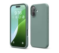elago Compatible con Funda para iPhone 16, Funda de Silicona Líquida Premium, Funda Protectora de Cuerpo Completo, A Prueba de Golpes, Forro de Microfibra Suave Antirrayas (Verde Medianoche)