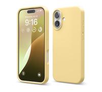 elago Compatible con Funda para iPhone 16, Funda de Silicona Líquida Premium, Funda Protectora de Cuerpo Completo, A Prueba de Golpes, Forro de Microfibra Suave Antirrayas (Amarillo)