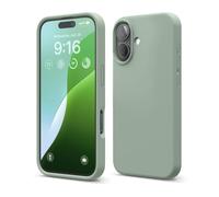 elago Compatible con Funda para iPhone 16, Funda de Silicona Líquida Premium, Funda Protectora de Cuerpo Completo, A Prueba de Golpes, Forro de Microfibra Suave Antirrayas (Verde Caqui)