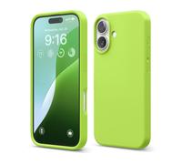 elago Compatible con Funda para iPhone 16, Funda de Silicona Líquida Premium, Funda Protectora de Cuerpo Completo, A Prueba de Golpes, Forro de Microfibra Suave Antirrayas (Verde Lima)