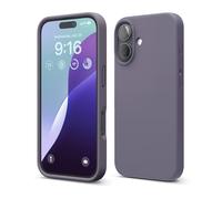 elago Compatible con Funda para iPhone 16, Funda de Silicona Líquida Premium, Funda Protectora de Cuerpo Completo, A Prueba de Golpes, Forro de Microfibra Suave Antirrayas (Lavanda Profunda)