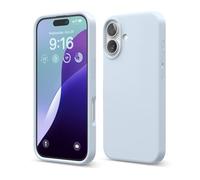 elago Compatible con Funda para iPhone 16, Funda de Silicona Líquida Premium, Funda Protectora de Cuerpo Completo, A Prueba de Golpes, Forro de Microfibra Suave Antirrayas (Azul Claro)