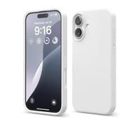 elago Compatible con Funda para iPhone 16, Funda de Silicona Líquida Premium, Funda Protectora de Cuerpo Completo, A Prueba de Golpes, Forro de Microfibra Suave Antirrayas (Blanco)