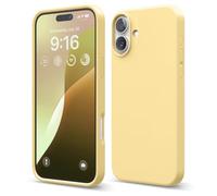 elago Compatible con Funda para iPhone 16 Plus, Funda de Silicona Líquida Premium, Funda Protectora de Cuerpo Completo, A Prueba de Golpes, Forro de Microfibra Suave Antirrayas (Amarillo)