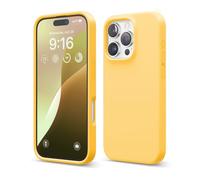 elago Compatible con Funda para iPhone 16 Pro, Funda de Silicona Líquida Premium, Funda Protectora de Cuerpo Completo, A Prueba de Golpes, Forro de Microfibra Suave Antirrayas (Luz Solar)