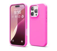 elago Compatible con Funda para iPhone 16 Pro, Funda de Silicona Líquida Premium, Funda Protectora de Cuerpo Completo, A Prueba de Golpes, Forro de Microfibra Suave Antirrayas (Rosa Vivo)