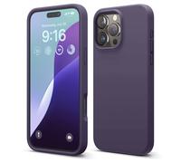 elago Compatible con Funda para iPhone 16 Pro MAX, Funda de Silicona Líquida Premium, Funda Protectora de Cuerpo Completo, A Prueba de Golpes, Forro de Microfibra Suave Antirrayas (Morado Oscuro)