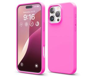 elago Compatible con Funda para iPhone 16 Pro MAX, Funda de Silicona Líquida Premium, Funda Protectora de Cuerpo Completo, A Prueba de Golpes, Forro de Microfibra Suave Antirrayas (Rosa Vivo)