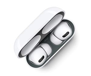 elago Dust Guard Compatible con AirPods Pro - Mejorado Polvo Guardia, Lujoso Aspecto, Protege del Hierro y Las Virutas de Metal [US Patente Registrado] (Gris Oscuro - 2 Sets)