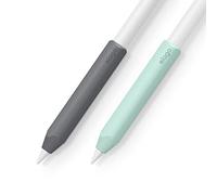 elago - Enchufe de Silicona (2 Paquetes) Compatible con Apple Pencil Pro, Apple Pencil 2ª y 1ª Generación, Soporte de Silicona, Compatible con Carga magnética y Doble Toque (Gris Oscuro/Verde)