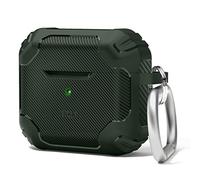 elago Funda Armor Compatible con AirPods 3 | Antigolpes, TPU Duradero, Carga Inalámbrica, Protección Completa (Verde Oscuro)