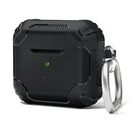 elago Carcasa Solid Armor Compatible con AirPods 3, diseño Absorbente de Golpes, Material TPU Duradero, soporta Carga inalámbrica, protección de Cuerpo Completo (Negro)