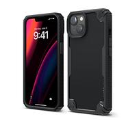 elago Funda Armor Compatible con iPhone 14 [6,1"] | Protección Anticaídas de Grado Militar de EE. UU., Carcasa Resistente, Textura de Fibra de Carbono, Capa Antichoque (Negro)