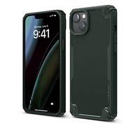 elago Funda Armor Compatible con iPhone 14 Plus Case (6,7"), Protección contra Caídas de Grado Militar de EEUU, Carcasa Protectora de Resistencia, Fibra de Carbono, Capa Antichoque (Verde Oscuro)