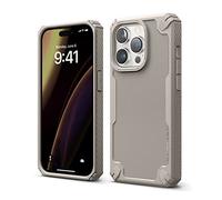 elago Funda Armor Compatible con iPhone 14 Pro [6,1"] | Protección Anticaídas de Grado Militar de EE. UU., Carcasa Resistente, Fibra de Carbono, Capa Antichoque (Arena)