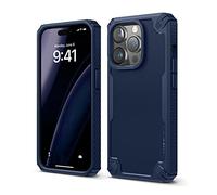 elago Funda Armor Compatible con iPhone 14 Pro Case (6,1"), Protección contra Caídas de Grado Militar de EEUU, Carcasa Protectora de Resistencia, Fibra de Carbono, Capa Antichoque (Azul Oscuro)