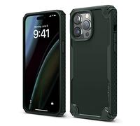 elago Funda Armor Compatible con iPhone 14 Pro MAX [6,1"] | Protección Anticaídas de Grado Militar de EE. UU., Carcasa Resistente, Fibra de Carbono, Capa Antichoque (Verde Oscuro)