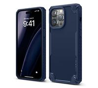 elago Funda Armor Compatible con iPhone 14 Pro MAX [6,7"] | Protección Anticaídas de Grado Militar de EE. UU., Carcasa Resistente, Fibra de Carbono, Capa Antichoque (Azul Oscuro)