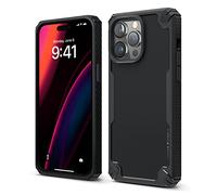 elago Funda Armor Compatible con iPhone 14 Pro MAX [6,7"] | Protección Anticaídas de Grado Militar de EE. UU., Carcasa Resistente, Fibra de Carbono, Capa Antichoque (Negro)