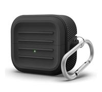 elago Funda Armor Compatible con Samsung Galaxy Buds 3 & Buds 3 Pro & Buds FE 3, con Mosquetón, Antigolpes, Protección Total, Frontal con LED Visible, Carga Inalámbrica (Negro)