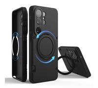 elago Funda Armor Magnética para Samsung Galaxy S26 Ultra | Compatible con MagSafe, Anillo de Soporte Giratorio 360°, Protección Antigolpes Robusta, Doble Capa PC+TPU (Negro)