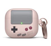 elago Funda AW5 Compatible con AirPods 3 | Diseño Clásico de Consola de Juegos, Mosquetón, Carga Inalámbrica (Rosa Arena)