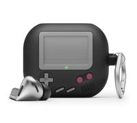 elago Funda AW5 Compatible con Samsung Galaxy Buds 3 & Buds 3 Pro & Buds FE 3, con Mosquetón, Protección Anticaídas, Antipolvo, Diseño Retro de Consola Portátil Clásica, Carga Inalámbrica (Negro)