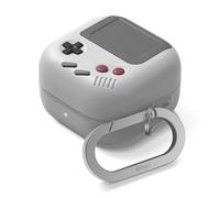 elago Funda AW5 para Samsung Galaxy Buds 4/Galaxy Buds 4 Pro, Diseño Clásico de Consola de Juegos con Mosquetón, Compatible con Carga Inalámbrica, Antigolpes (Gris Claro)