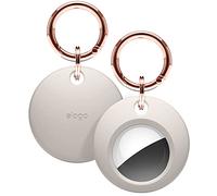 elago Funda Básica Compatible con Llavero AirTag: Protección Completa, Llavero Incluido, Diseño Delgado y Simple, Silicona de Calidad Alimentaria de Primera Calidad, Sin Arañazos (Beige Piedra)
