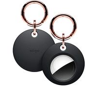elago Funda Básica para Apple AirTag 2.ª/1.ª Gen | Llavero Incluido, Silicona de Calidad Alimentaria, Resistente a Rayones (Negro)