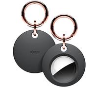 elago Funda Básica para Apple AirTag 2.ª/1.ª Gen | Llavero Incluido, Silicona de Calidad Alimentaria, Resistente a Rayones (Gris Oscuro)