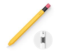 elago Funda clásico Compatible con Apple Pencil (USB-C), Agarre, Piel Protectora, Funda de Silicona, Compatible con fijación magnética (Amarillo)
