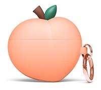 Elago Funda Compatible con AirPods 3, Diseño Bonito de Melocotón 3D con Mosquetón, Soporta Carga Inalámbrica, Protección Completa, Silicona Resistente