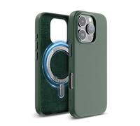 elago Funda Cuero Magnético Compatible con Funda para iPhone 16 Pro, Compatible con Todos los Accesorios MagSafe, 6.3 Pulgadas - Imanes Integrados, Cuero Vegano (Verde Medianoche)
