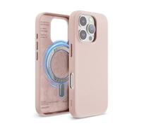 elago Funda Cuero Magnético Compatible con Funda para iPhone 16 Pro, Compatible con Todos los Accesorios MagSafe, 6.3 Pulgadas - Imanes Integrados, Cuero Vegano (Fresa)