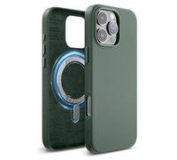 elago Funda Cuero Magnético Compatible con Funda para iPhone 16 Pro MAX, Compatible con Todos los Accesorios MagSafe, 6.9 Pulgadas - Imanes Integrados, Cuero Vegano (Verde Medianoche)