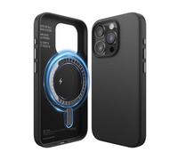 elago Funda Cuero Magnético Compatible con iPhone 15 Pro, Compatible con MagSafe, Cuero PU Vegano Premium, Imanes Fuertes Incorporados, Protección Cuerpo Completo [Estructura 5 Capas] (Negro)