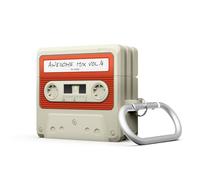 elago Funda de Cinta de Casete con Llavero para AirPods 5 y AirPods 4 | Diseño Retro de Casete, Carga Inalámbrica, Antigolpes y Protección Completa (Blanco Clásico)