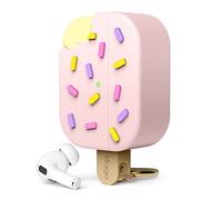 elago Funda de Helado para Apple AirPods Pro 2.ª Generación | Mosquetón Incluido, Carga Inalámbrica, Protección Total (Fresa)