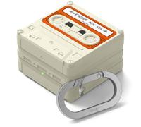 elago Funda de Retro Casete para Samsung Galaxy Buds 4/Galaxy Buds 4 Pro, Mosquetón Incluido, Compatible con Carga Inalámbrica, Antigolpes (Blanco Clásico)