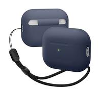 elago Funda de Silicona Compatible con AirPods Pro de 2ª Generación de Apple, Correa Redonda Incluida, Funda Protectora, LED Frontal Visible, Soporta Carga Inalámbrica (Azul Oscuro)