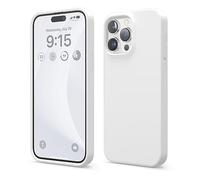 elago Funda de Silicona Líquida para iPhone 15 Pro MAX | Silicona Premium, Protección Completa de 4 Capas, Antigolpes, Forro Suave de Microfibra Antiarañazos (Blanco)