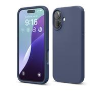 elago Funda de Silicona Líquida para iPhone 16 | Silicona Premium, Protección Completa, Antigolpes, Forro Suave de Microfibra Antirrayas (Índigo Vaquero)