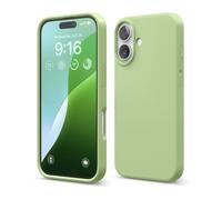 elago Funda de Silicona Líquida Premium para iPhone 16 | Carcasa Protectora Integral, Antigolpes, Forro de Microfibra Suave Antirrayas (Verde Pastel)