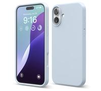 elago Funda de Silicona Líquida Premium para iPhone 16 Plus | Carcasa Protectora Integral, Antigolpes, Forro de Microfibra Suave Antirrayas (Azul Claro)