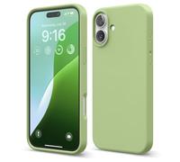 elago Funda de Silicona Líquida Premium para iPhone 16 Plus | Carcasa Protectora Integral, Antigolpes, Forro de Microfibra Suave Antirrayas (Verde Pastel)