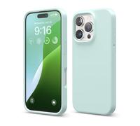 elago Funda de Silicona Líquida Premium para iPhone 16 Pro | Carcasa Protectora Integral, Antigolpes, Forro de Microfibra Suave Antirrayas (Menta)