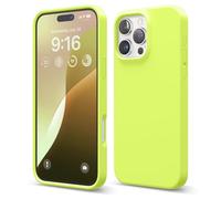 elago Funda de Silicona Líquida Premium para iPhone 16 Pro MAX | Carcasa Protectora Integral, Antigolpes, Forro de Microfibra Suave Antirrayas (Amarillo Neón)