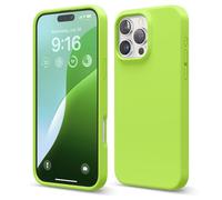 elago Funda de Silicona Líquida Premium para iPhone 16 Pro MAX | Carcasa Protectora Integral, Antigolpes, Forro de Microfibra Suave Antirrayas (Verde Lima)